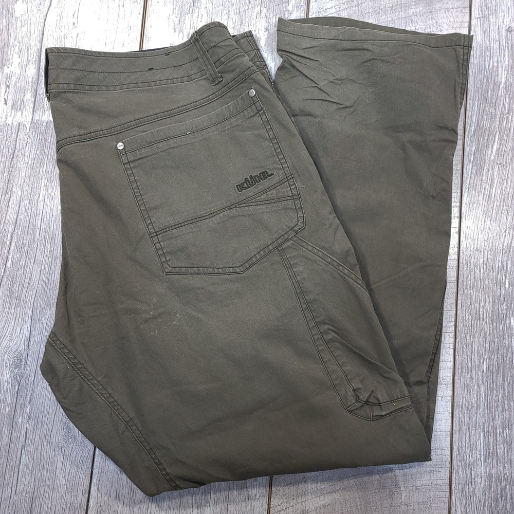 KUHL Revolvr Pants Mens 40x32 Olive Green Hiking Outdoor Work Trousers